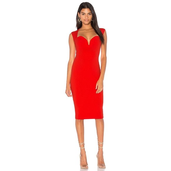 Nookie NWT Madonna Midi Bodycon Dress in Cherry Red size XS Revolve Women Nookie NWT Madonna Midi Bodycon Dress in Cherry Red size XS Revolve Women